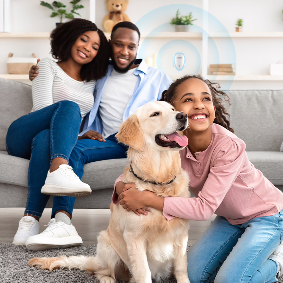 Relaxed family at home, protected by RepellZee